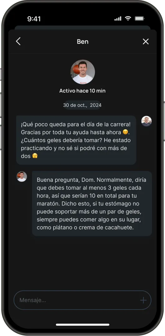 Phone mockup with Runna app screenshot.