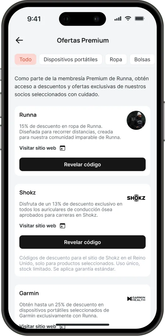 Phone mockup with Runna app screenshot.