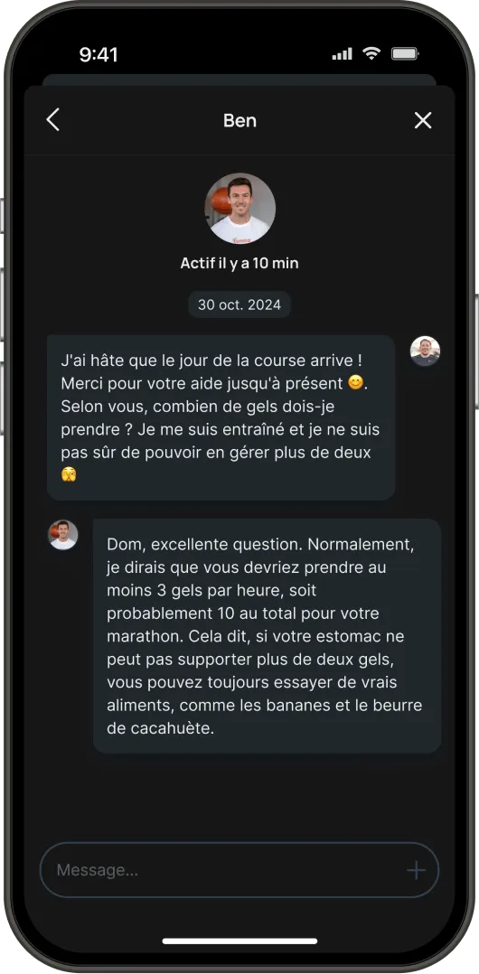 Phone mockup with Runna app screenshot.