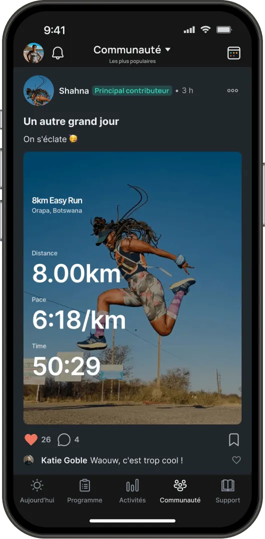 Phone mockup with Runna app screenshot.