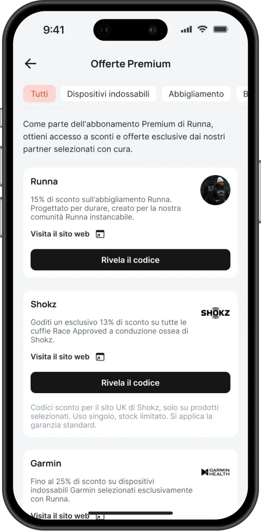 Phone mockup with Runna app screenshot.