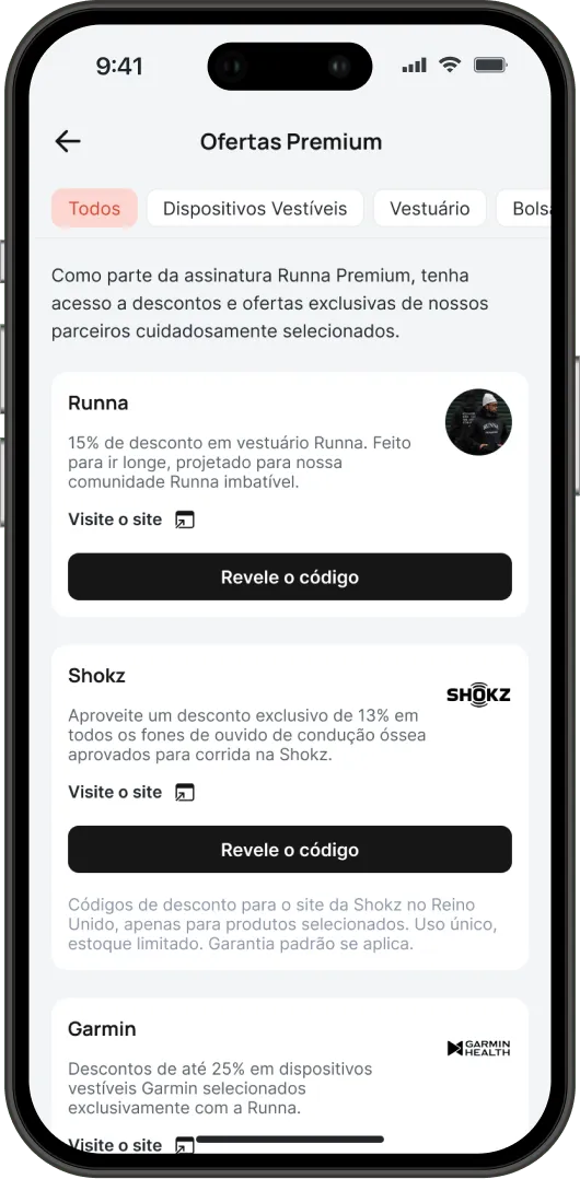 Phone mockup with Runna app screenshot.