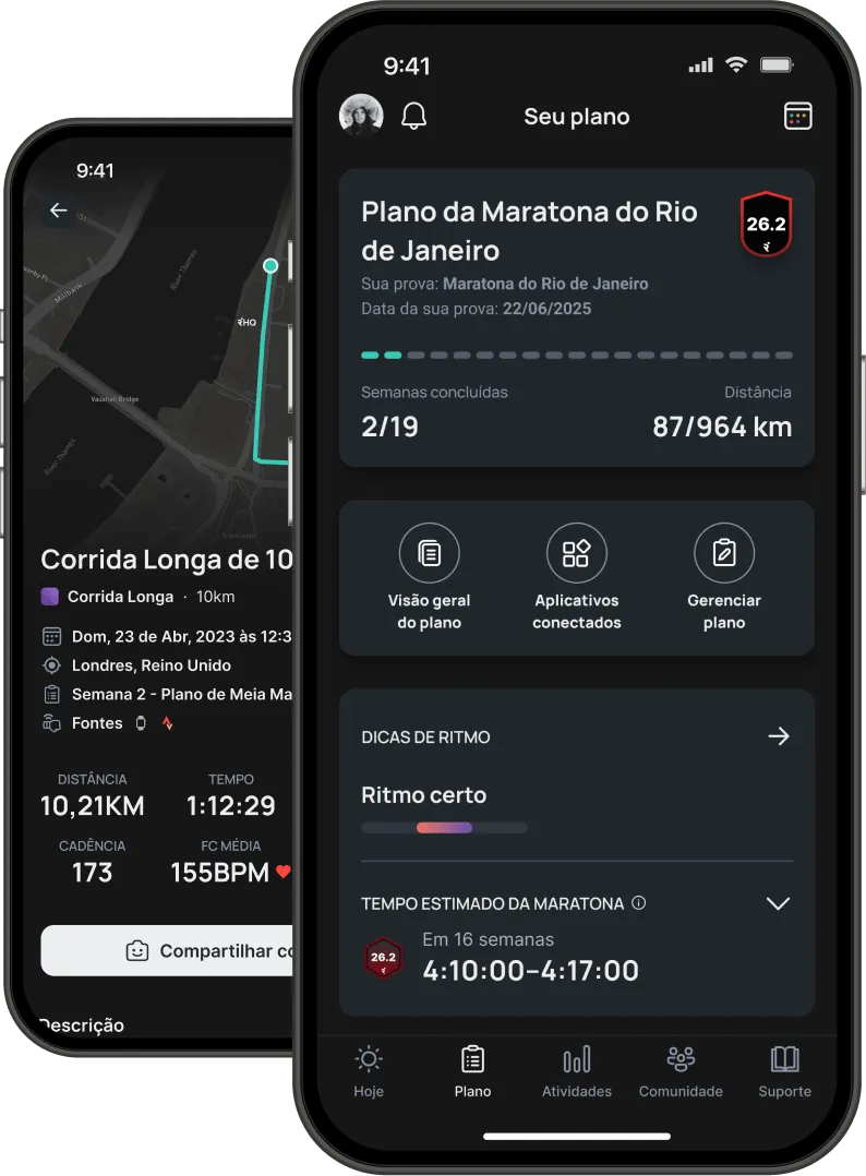 Phone mockup with Runna app screenshot.